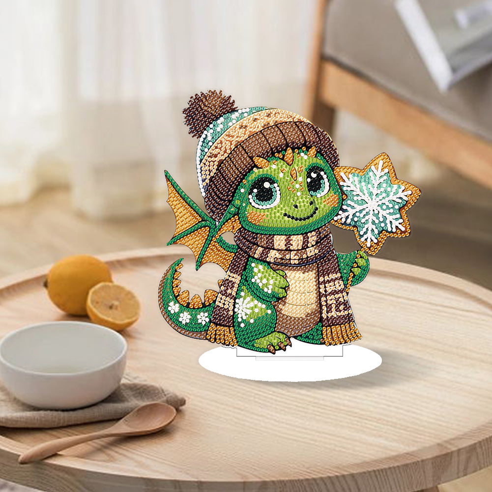 Baby Dinosaur Round Diamond Painting Desktop Decoration for Office Desktop Decor