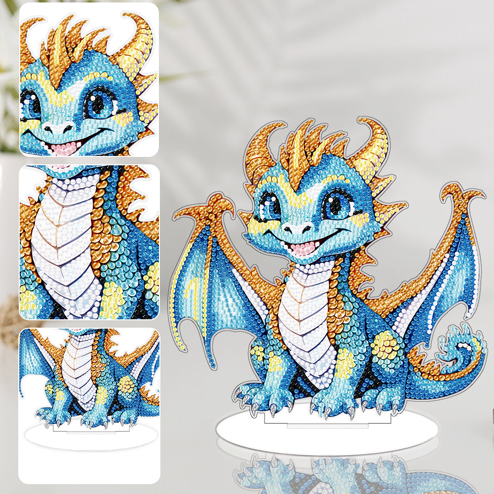 Baby Dinosaur Round Diamond Painting Desktop Decoration for Office Desktop Decor