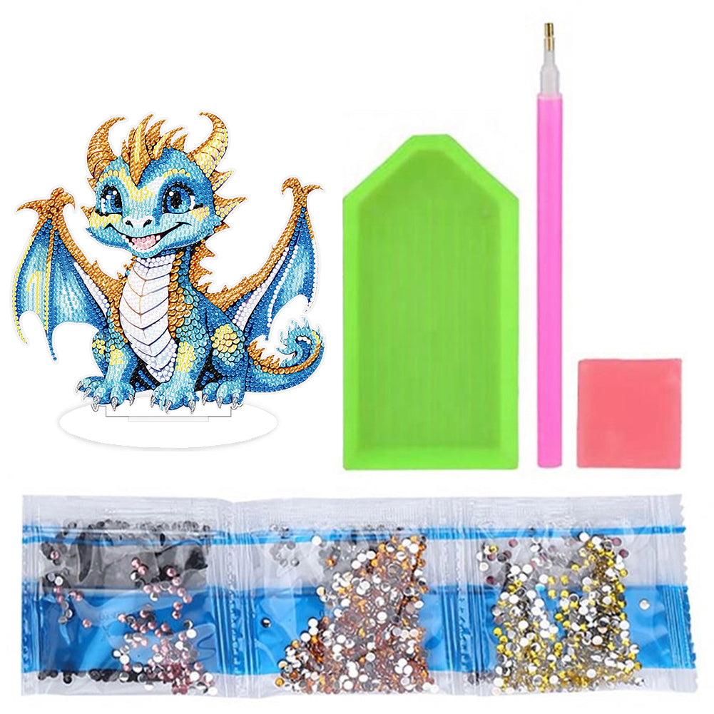 Baby Dinosaur Round Diamond Painting Desktop Decoration for Office Desktop Decor