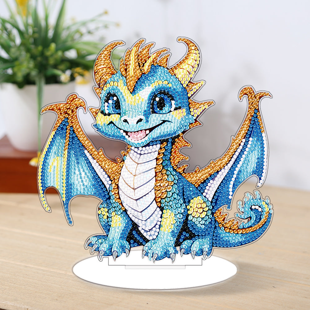 Baby Dinosaur Round Diamond Painting Desktop Decoration for Office Desktop Decor