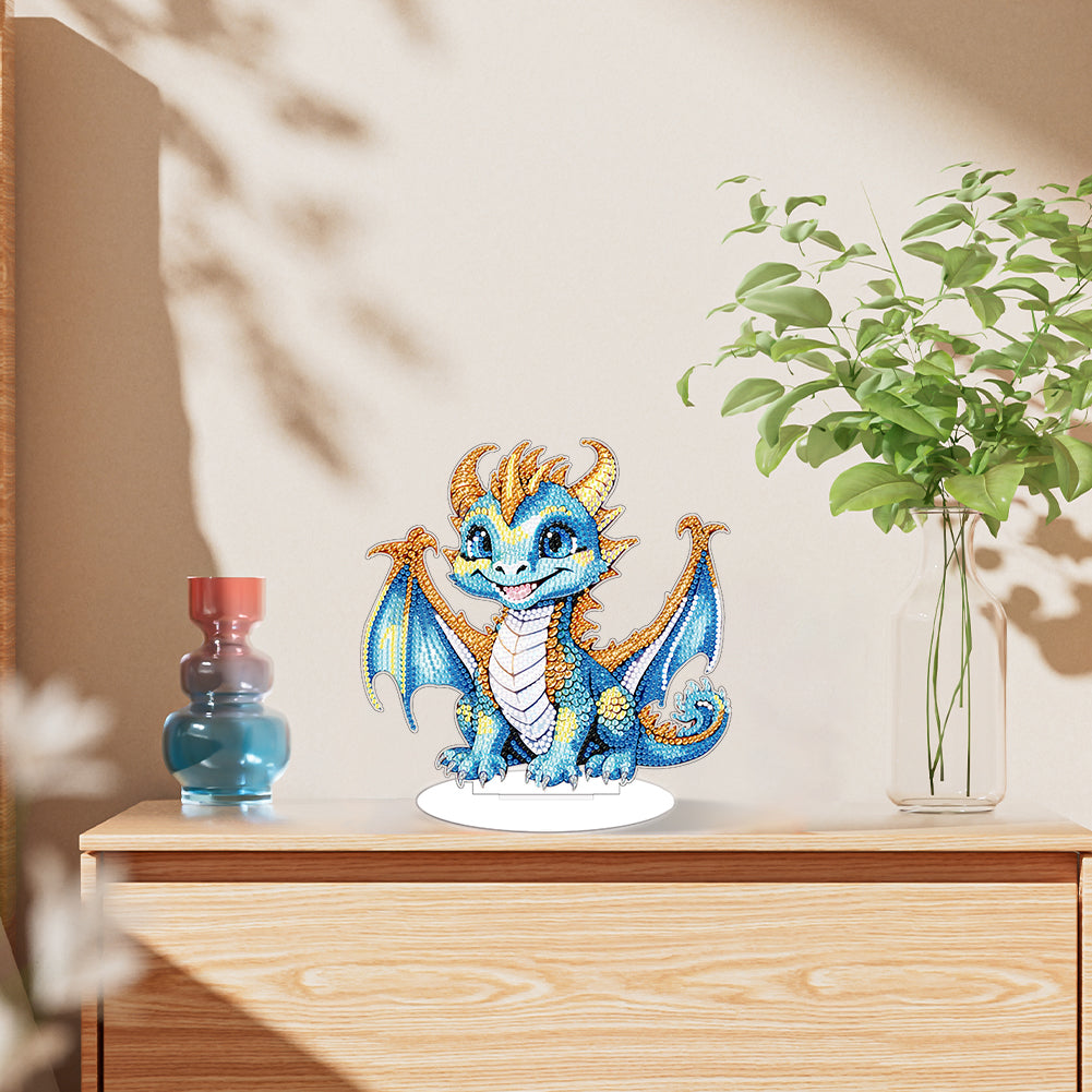 Baby Dinosaur Round Diamond Painting Desktop Decoration for Office Desktop Decor