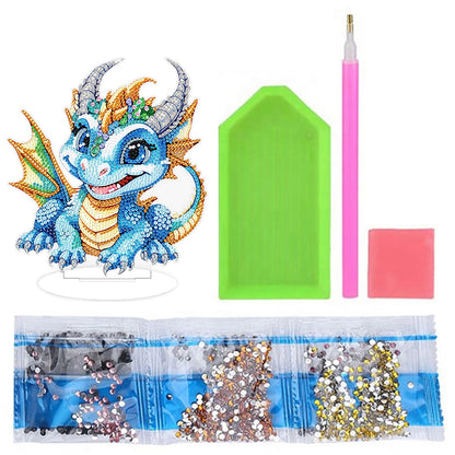 Baby Dinosaur Round Diamond Painting Desktop Decoration for Office Desktop Decor