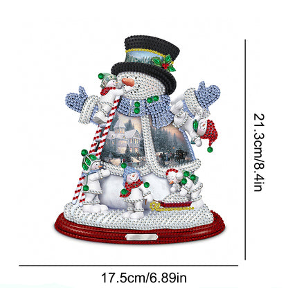 2 PCS Christmas Snowman Special Shape Diamond Painting Sticker for Boy Girl Gift