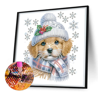 Christmas Puppy - Special Shaped Drill Diamond Painting 30*30CM