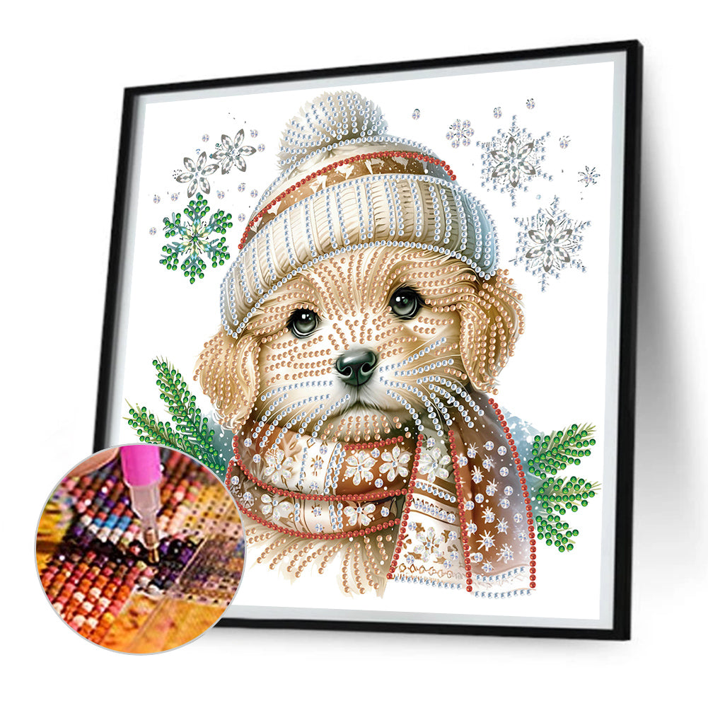 Christmas Puppy - Special Shaped Drill Diamond Painting 30*30CM