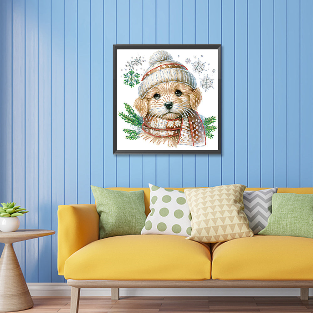 Christmas Puppy - Special Shaped Drill Diamond Painting 30*30CM