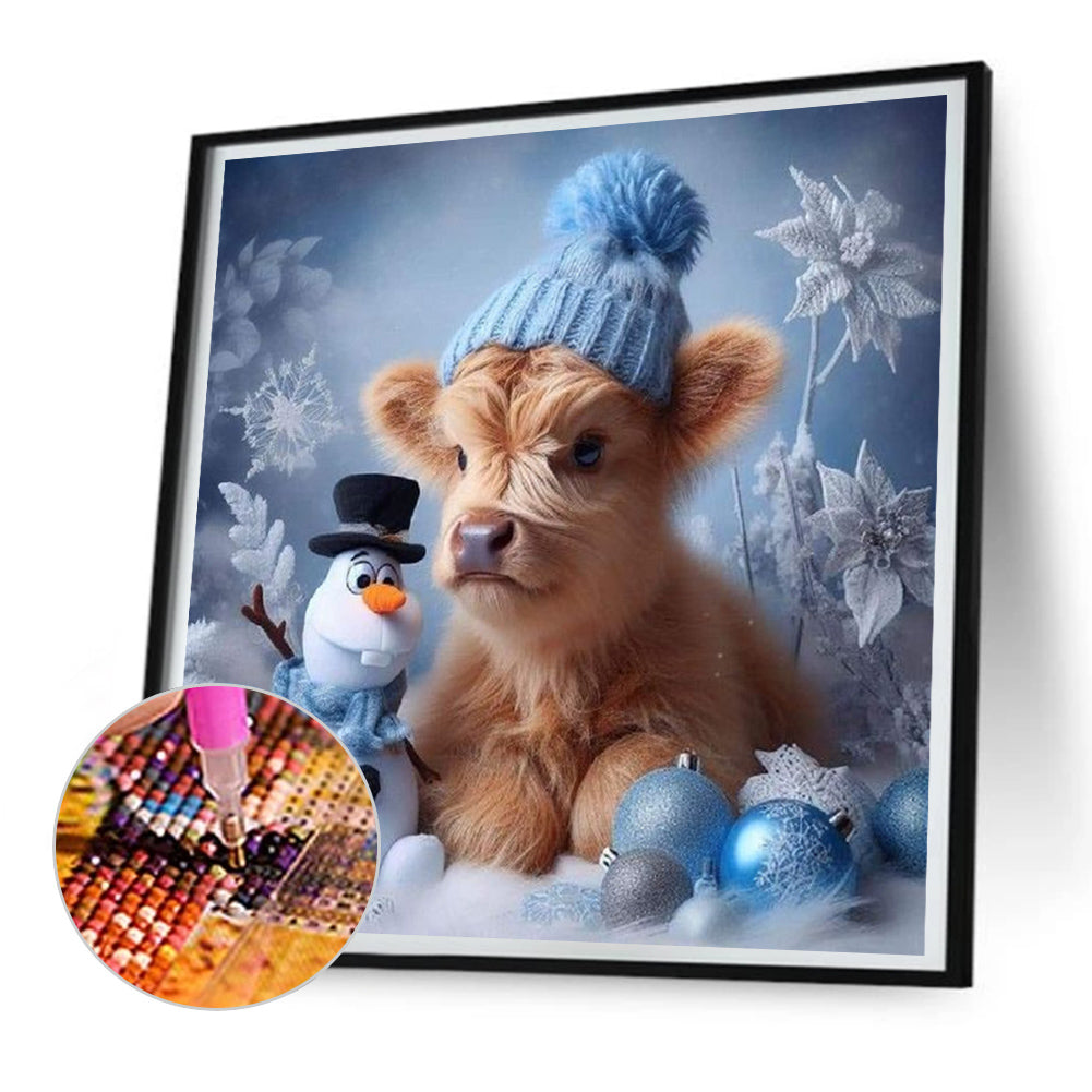 Snowman Calf - Full Round Drill Diamond Painting 30*30CM