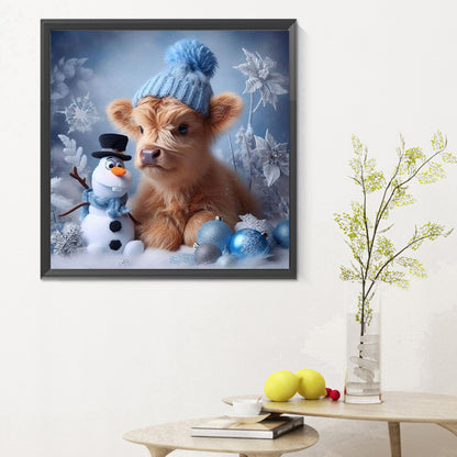 Snowman Calf - Full Round Drill Diamond Painting 30*30CM