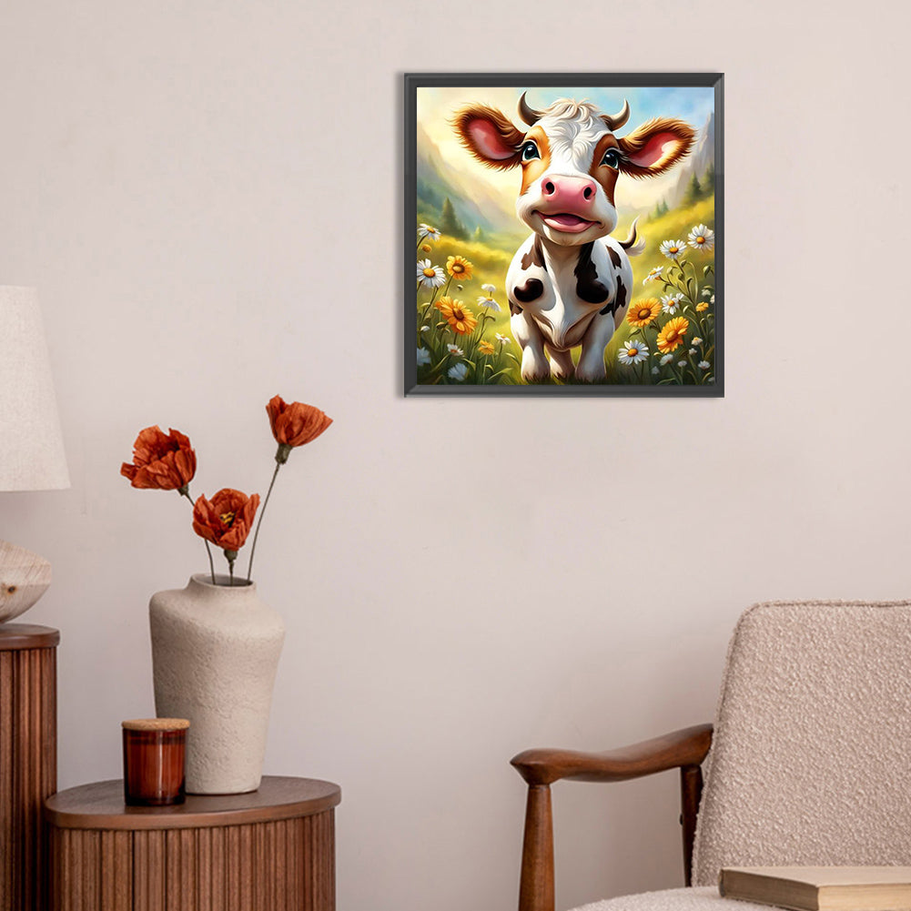 Dairy Cow - Full Round Drill Diamond Painting 30*30CM