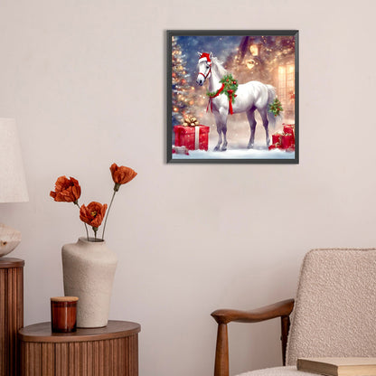 Horse In Snow - Full Round Drill Diamond Painting 30*30CM