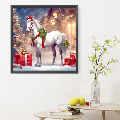 Horse In Snow - Full Round Drill Diamond Painting 30*30CM