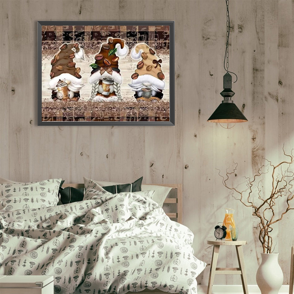 Coffee Bean Gnome - Full Round Drill Diamond Painting 40*30CM