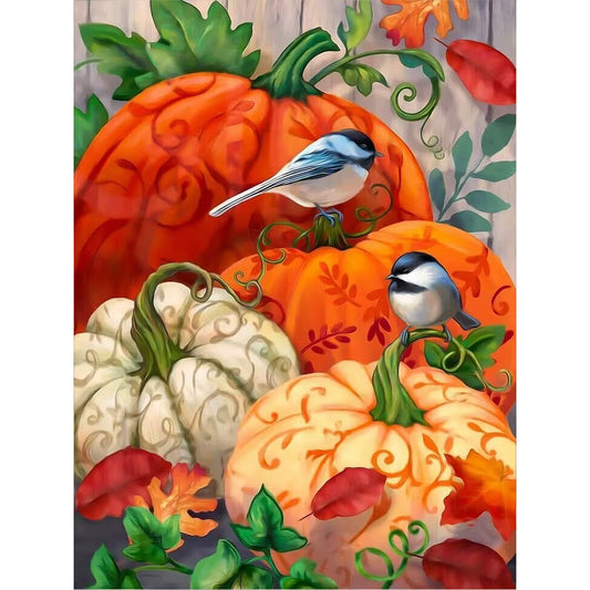 Pumpkin Bird - Full Round Drill Diamond Painting 30*40CM