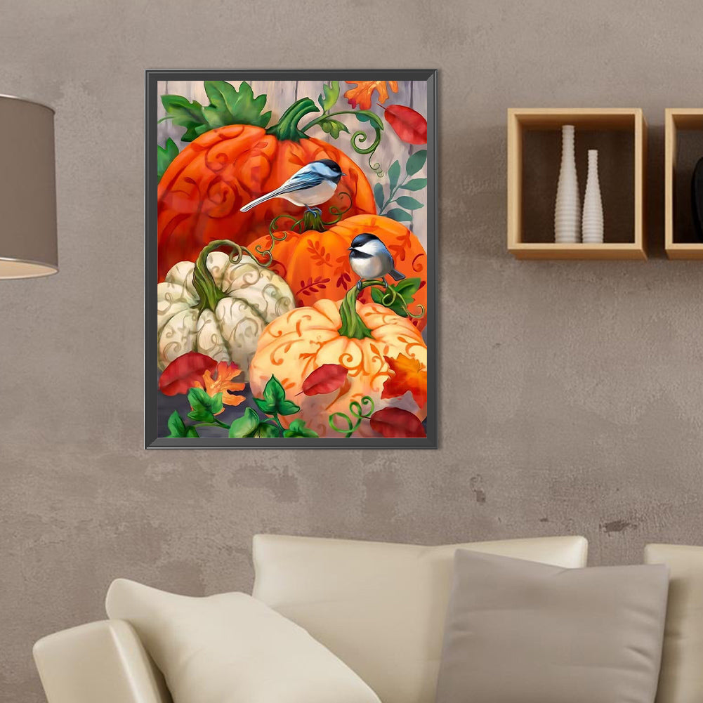 Pumpkin Bird - Full Round Drill Diamond Painting 30*40CM