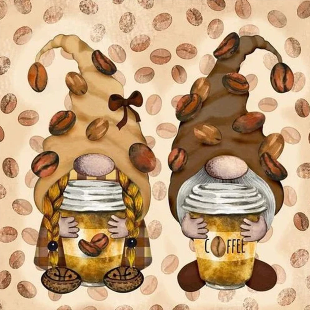 Coffee Bean Gnome - Full Round Drill Diamond Painting 40*40CM