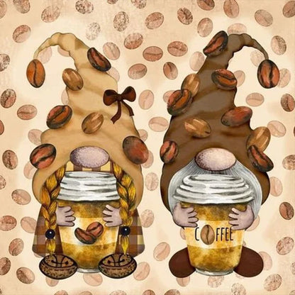 Coffee Bean Gnome - Full Round Drill Diamond Painting 40*40CM