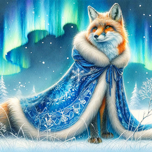 Aurora Fox - Full Round Drill Diamond Painting 30*30CM