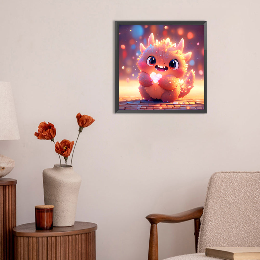 Love Pink Dragon - Full Round Drill Diamond Painting 30*30CM
