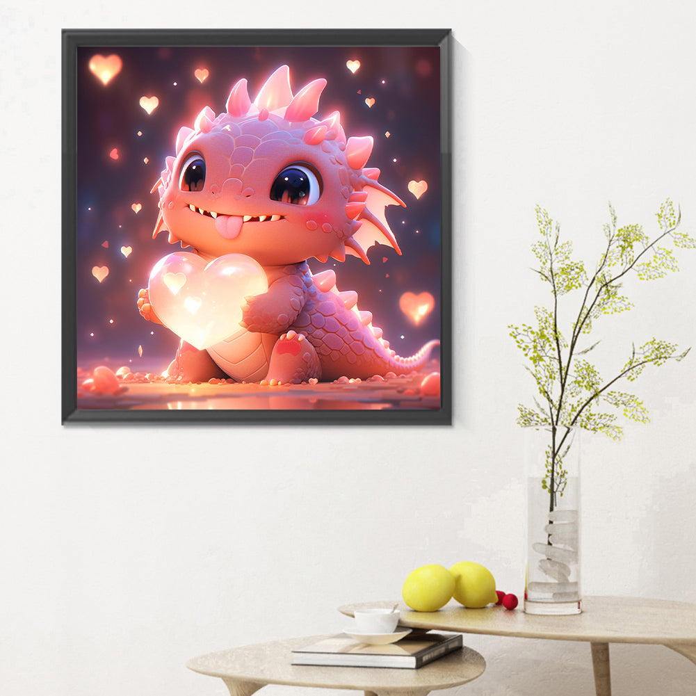 Love Pink Purple Dragon - Full Round Drill Diamond Painting 30*30CM