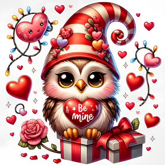 Valentine Love Owl - Full Round Drill Diamond Painting 30*30CM