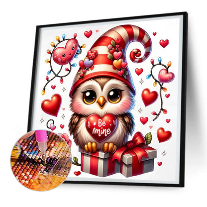 Valentine Love Owl - Full Round Drill Diamond Painting 30*30CM