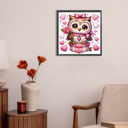Valentine Love Owl - Full Round Drill Diamond Painting 30*30CM