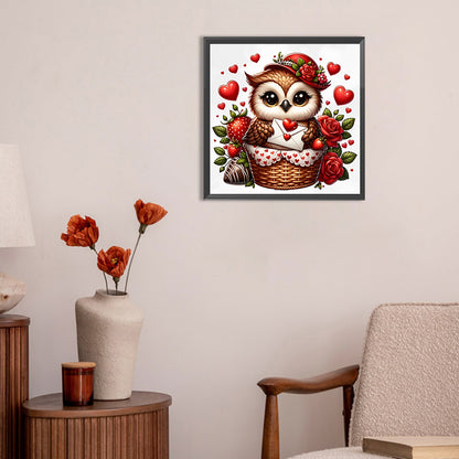 Valentine Love Owl - Full Round Drill Diamond Painting 30*30CM