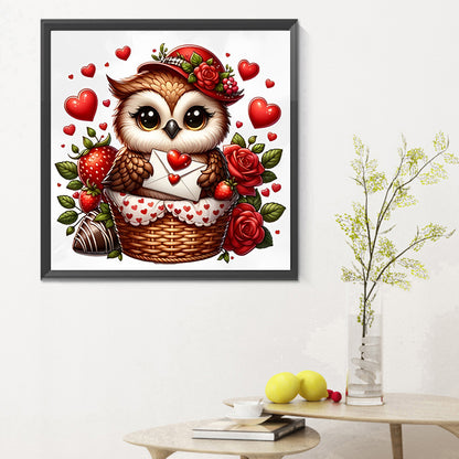 Valentine Love Owl - Full Round Drill Diamond Painting 30*30CM