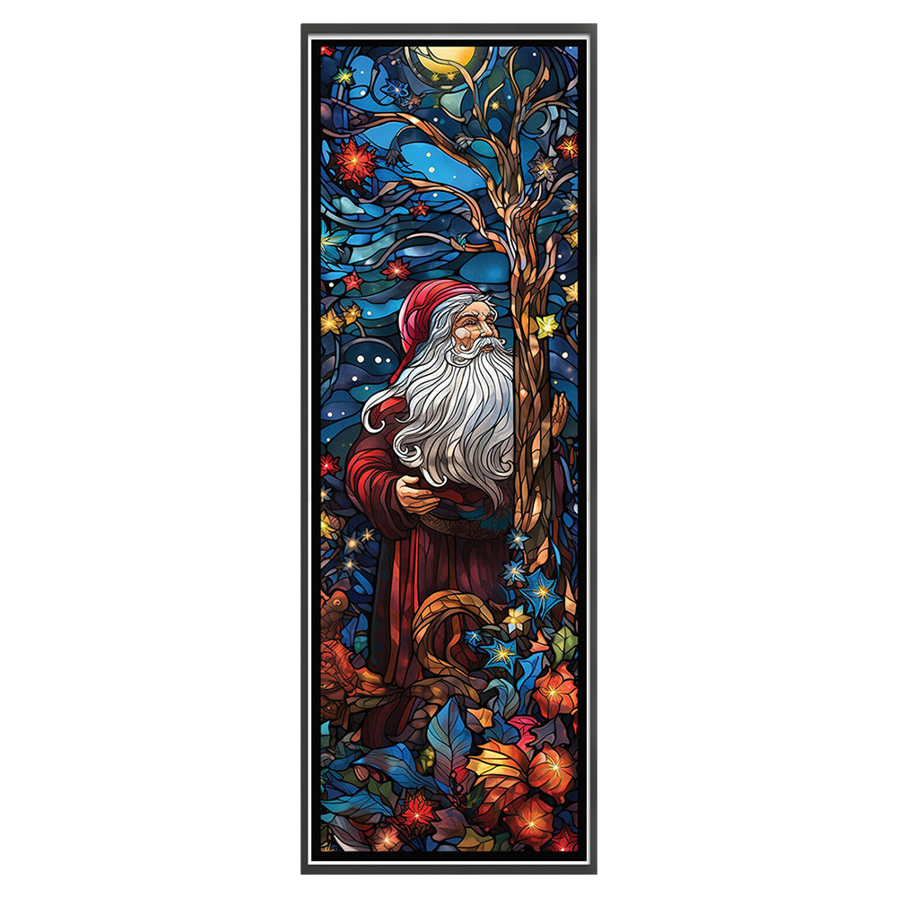 Glass Painting-Santa Claus - 14CT Stamped Cross Stitch 35*90CM