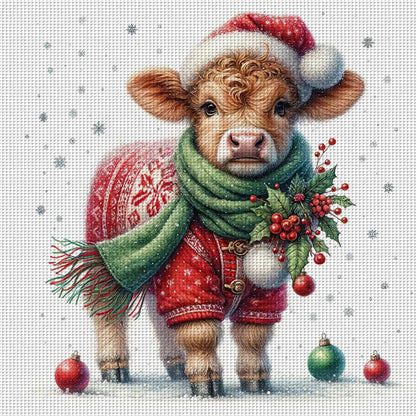 Christmas Pony - 18CT Stamped Cross Stitch 30*30CM