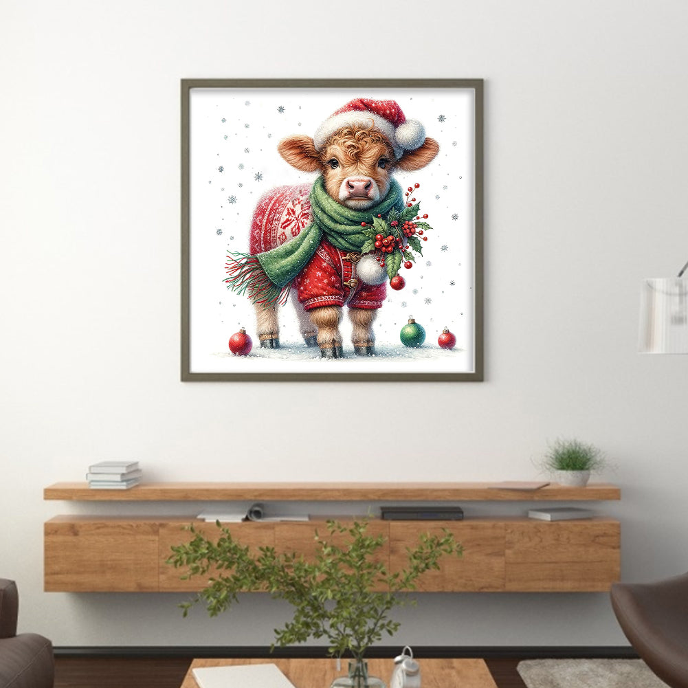 Christmas Pony - 18CT Stamped Cross Stitch 30*30CM