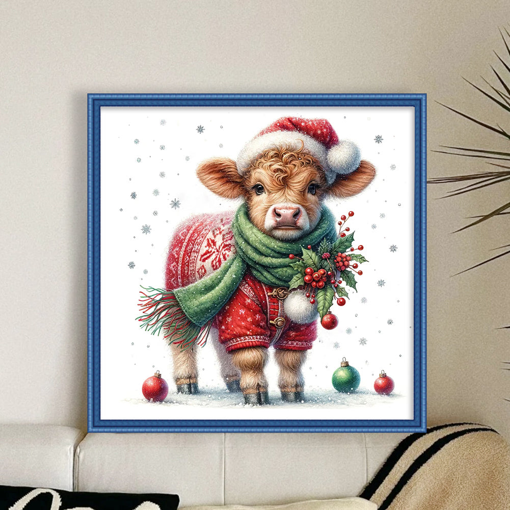 Christmas Pony - 18CT Stamped Cross Stitch 30*30CM