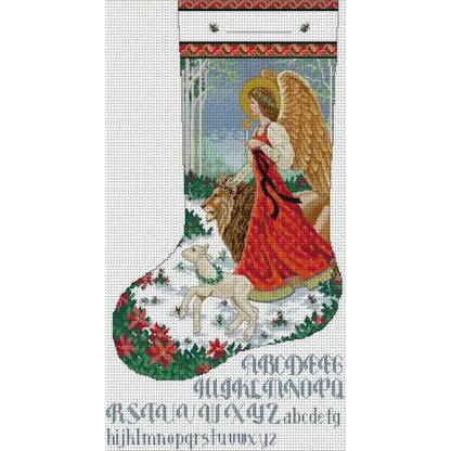 Holy Angel Stockings - 14CT Stamped Cross Stitch 43*70CM(Joy Sunday)