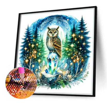 Owl - Full Round Drill Diamond Painting 40*40CM