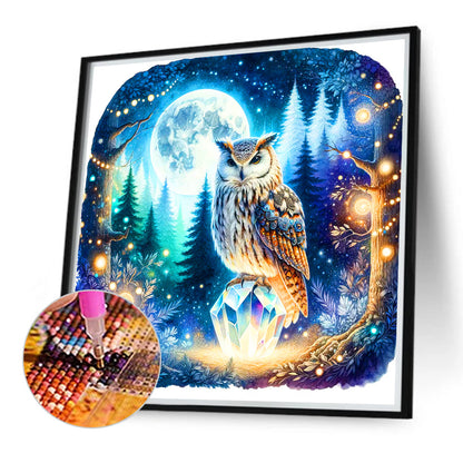 Owl - Full Round Drill Diamond Painting 40*40CM