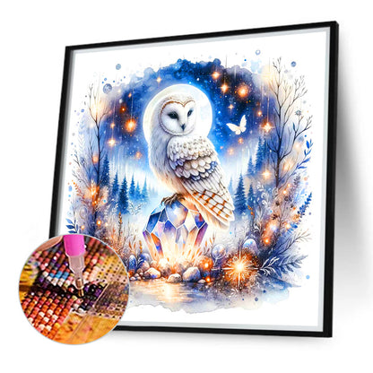 Owl - Full Round Drill Diamond Painting 40*40CM