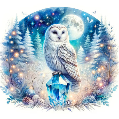 Owl - Full Round Drill Diamond Painting 40*40CM