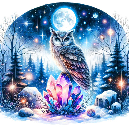 Owl - Full Round Drill Diamond Painting 40*40CM