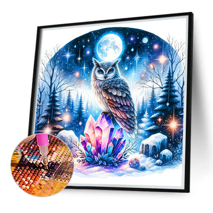 Owl - Full Round Drill Diamond Painting 40*40CM