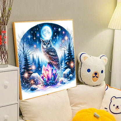 Owl - Full Round Drill Diamond Painting 40*40CM