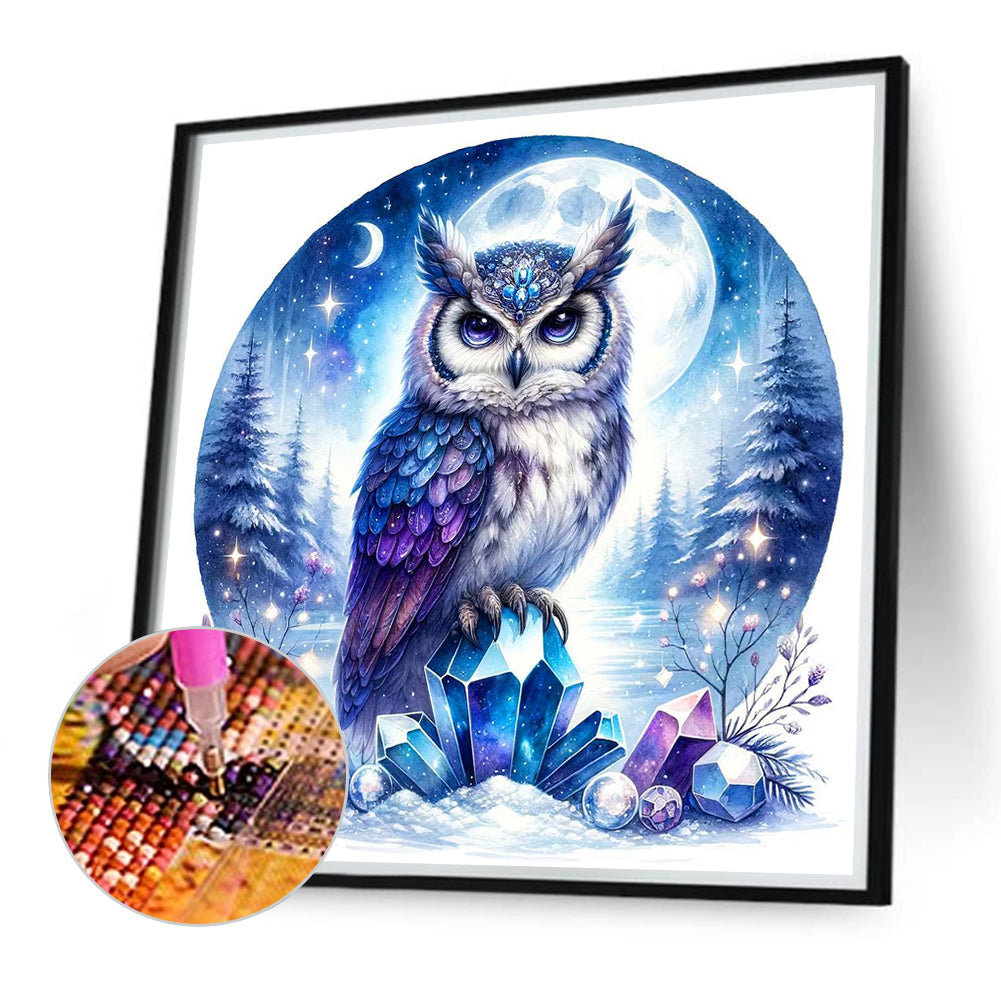 Owl - Full Round Drill Diamond Painting 40*40CM