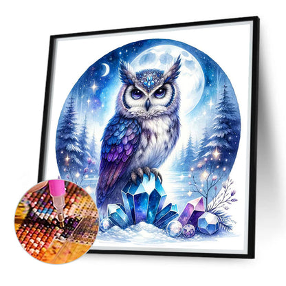 Owl - Full Round Drill Diamond Painting 40*40CM