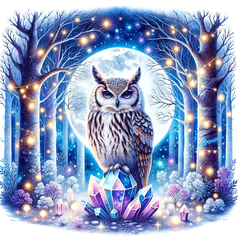 Owl - Full Round Drill Diamond Painting 40*40CM