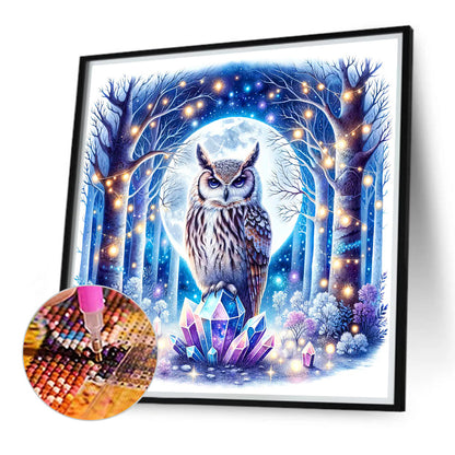 Owl - Full Round Drill Diamond Painting 40*40CM