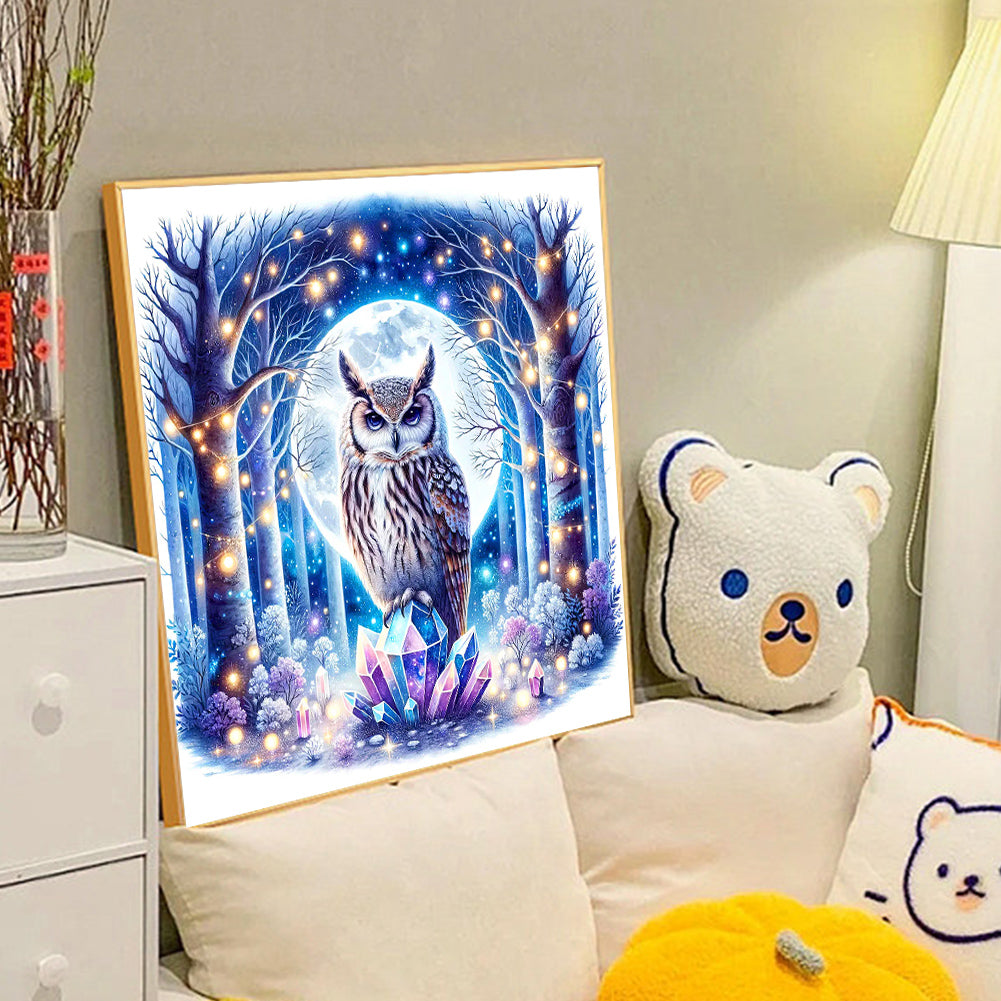 Owl - Full Round Drill Diamond Painting 40*40CM