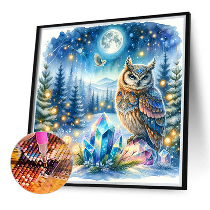 Owl - Full Round Drill Diamond Painting 40*40CM