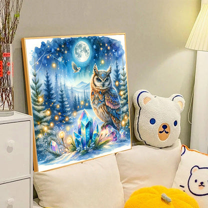 Owl - Full Round Drill Diamond Painting 40*40CM