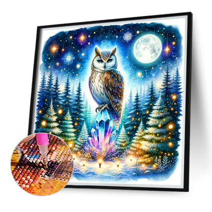 Owl - Full Round Drill Diamond Painting 40*40CM