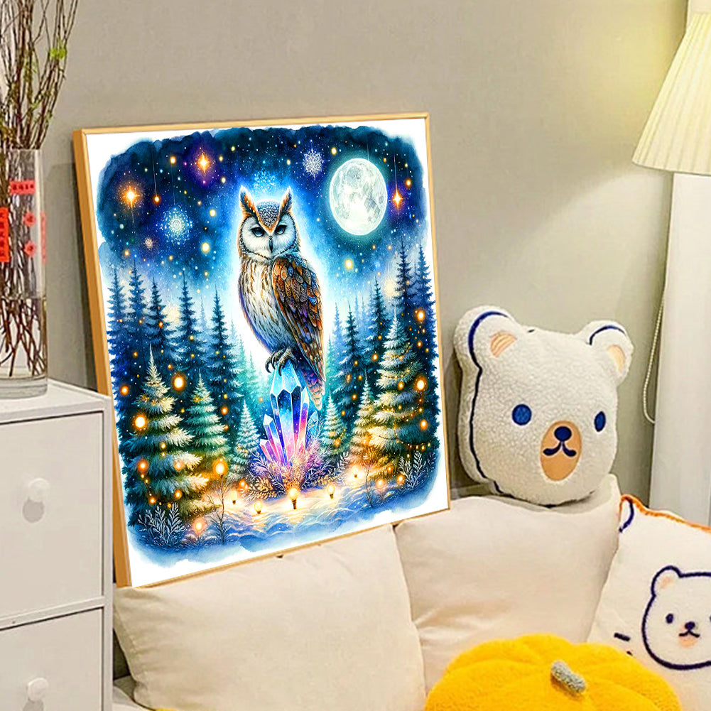 Owl - Full Round Drill Diamond Painting 40*40CM