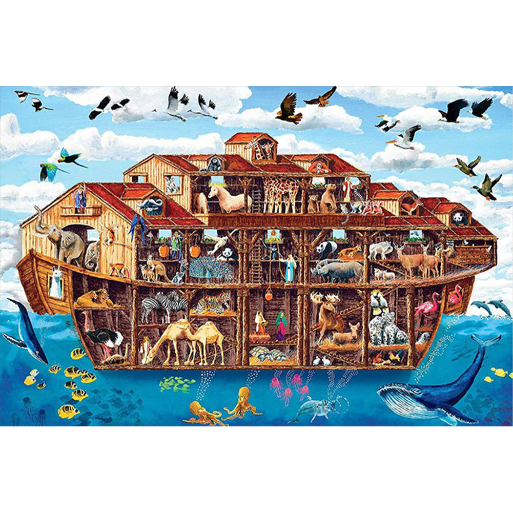 Animals On Noah'S Ark - 11CT Stamped Cross Stitch 70*50CM